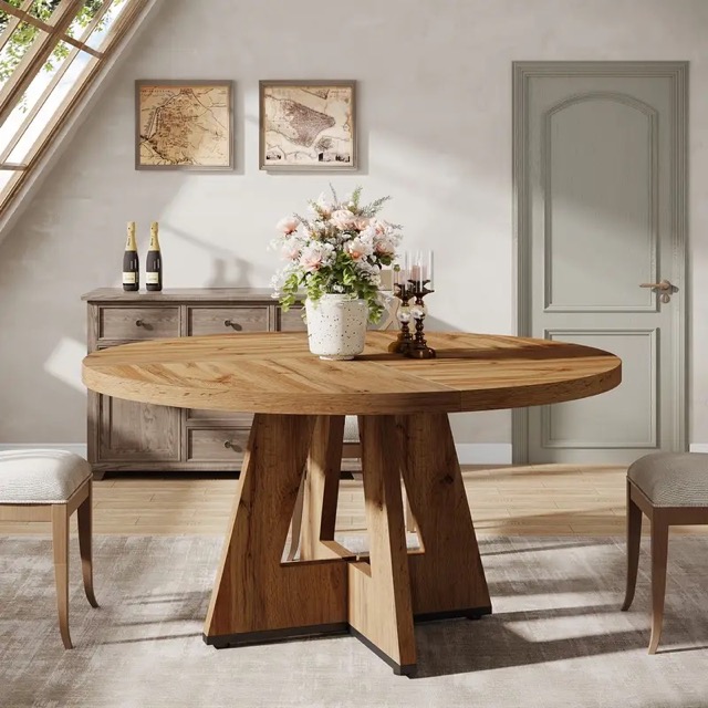 dining set farmhouse leather chair (2) Medium