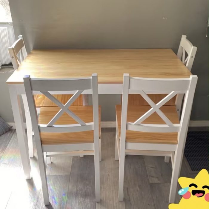 5-Piece Dining Table Set — Tea White (42")