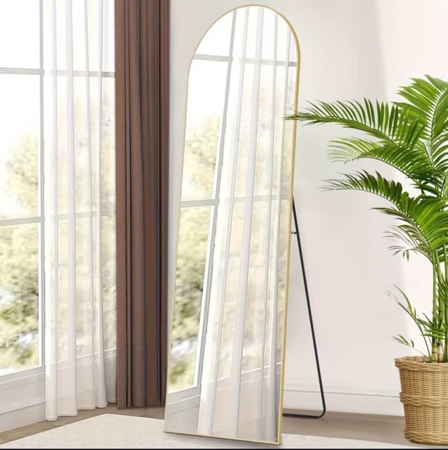 Arched Full-Length Floor Mirror — Gold (56" x 16")