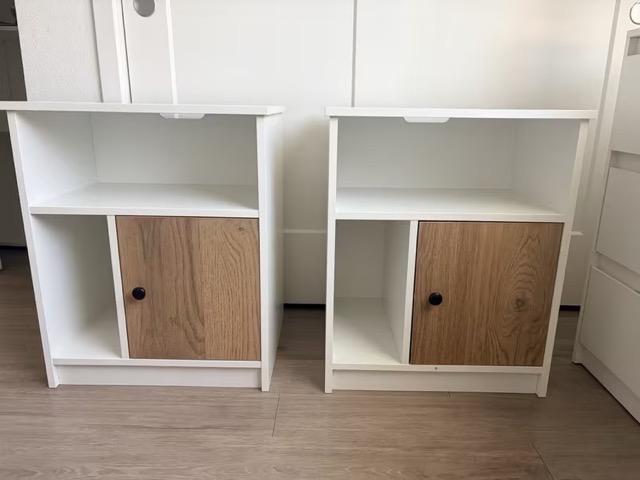 Modern Nightstand Set of 2 — White