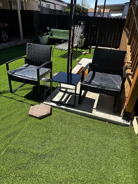 3-Piece Rattan Bistro Set — Black