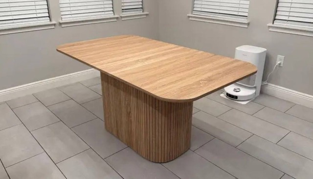 63" Rectangle Pedestal Dining Table — Woodgrain